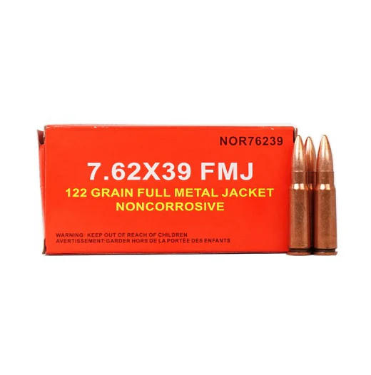 NORINCO 7.62X39MM 122GR FMC 100 ROUND BATTLE PACK NON CORROSIVE NORINCO 7.62X39MM 122GR FMC 100 ROUND BATTLE PACK NON CORROSIVE